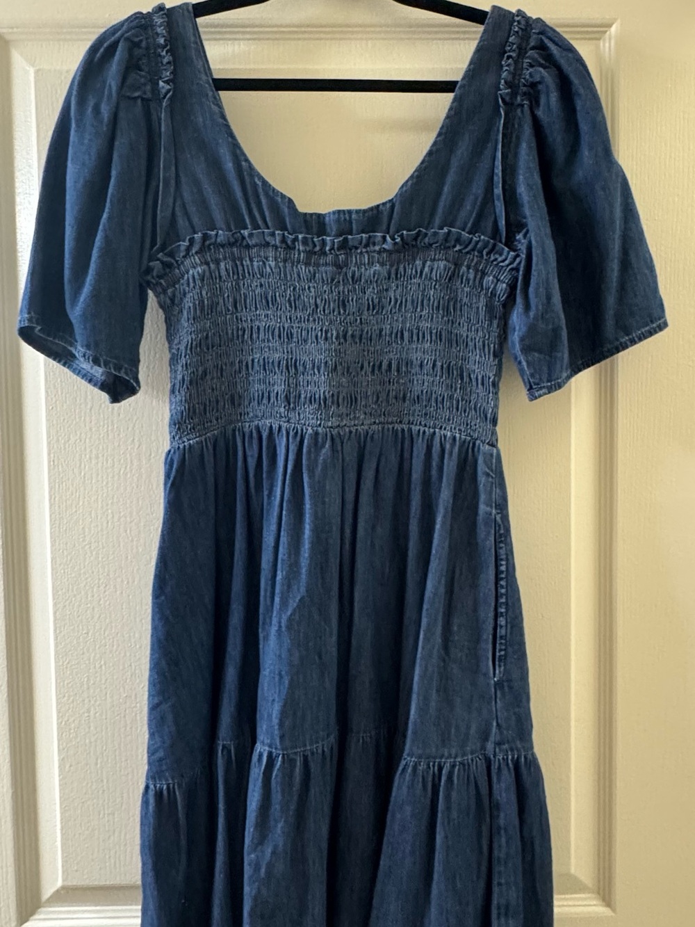 GAP Indigo Smocked Dress with Green Brand Tag